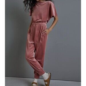 Saturday/ Sunday x Anthropologie Fawn Linda Velvet Jumpsuit Size Small